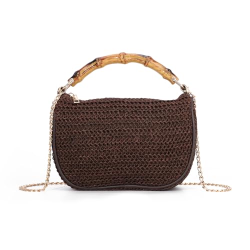 GOKTOW Straw Clutch Purses for Women Small Summer Handbag Woven Beach Hobo Tote Bags Vacation Crossbody Bag 2026 - color: Coffee