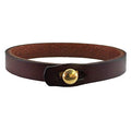 Mens Genuine Leather Bracelet - Handmade Adjustable Leather Cuff Bracelet punk Style leather wrap Wristband for Men - color: A-Brown