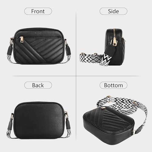 TANTOMI Small Crossbody Bags for Women Trendy, Cell Phone Purses Wallet with 4 Card Slots, Small Purses with Adjustable Strap - color: Black