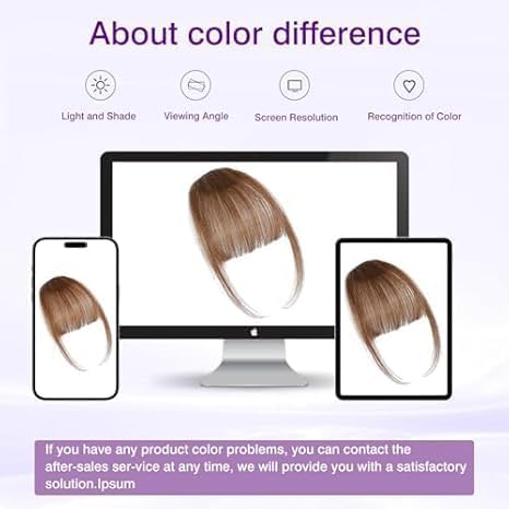 ELEFOCUS Clip-on bangs 100% real hair Fine light brown fake bangs Daily wear fake bangs - color: Light Brown, size: Wispy Bangs