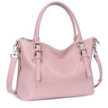 HESHE Genuine Leather Purses and Handbags for Women Tote Shoulder Bag Satchel Purse Top Handle Bags Hobo Crossbody Purse - color: Pink, size: Large