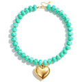 Chunky Colorful Beaded Necklaces for Women Big Bead Boho Choker Necklace Trendy Heart Statement Necklace Summer Beach Jewelry Mothers Day Gifts for Mom Daughter - color: Heart Blue Choker