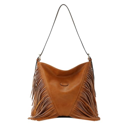 Vintage Fringe Shoulder Bags For Women Tassle Hobo Bags Large Crossbody Fringe Purse | Vintage - color: Brown