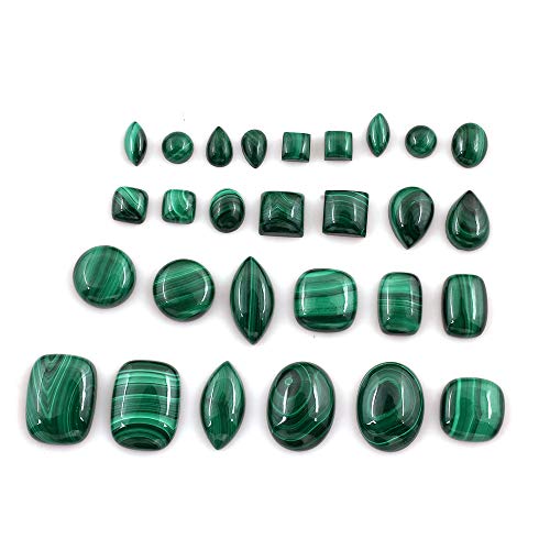 Round Shape Natural Gemstone Vintage Style Handmade Rings for Women - 925 Silver Overlay Handmade Birthstone Ring Jewelry Gift for Her Mom Wife Sister - color: Malachite