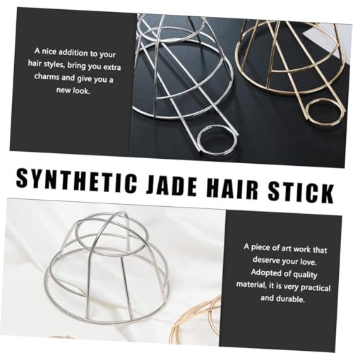 Metal Hair Bun Cage Fork Stick Silver Hollow Hairpin Hair Holder for Women