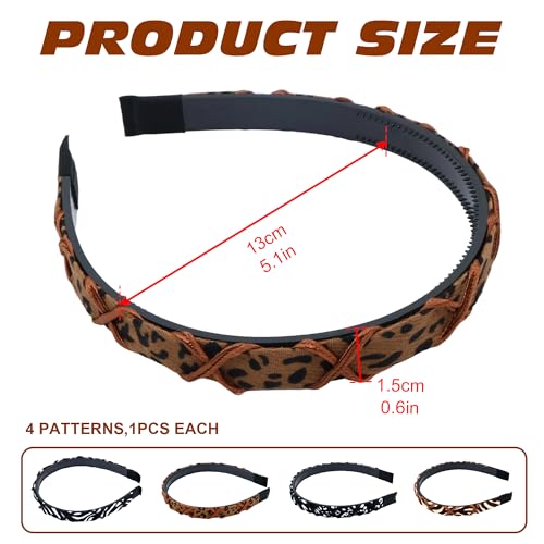 4PCS Women's stylish non-slip fashion hair accessories, Headband with Teeth for Girls,fall headbands, women's elastic headbands,fashion accessories for Women, Gifts for Women and Teen Girls - color: Type 4