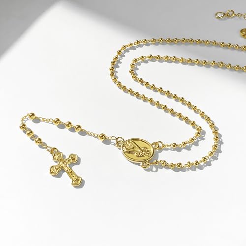 HAXIYA Lariat Gold Necklace for Women Dainty Long Necklace 14K Gold Plated/Silver Y-Shaped Pendant Drop Chain Layered Pearl/Beaded/CZ Necklaces Gold Jewelry Gift for Prom/Wedding - style: Rosary - Gold