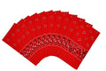 Vamqor 12pcs Bandana for women and men 100% Cotton Custom Fashion Paisley Design Multifunctional Outdoor Square Handkerchief - color: Red
