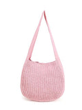 ENBEI Women's Crochet Tote Bag Knit Shoulder bag,Aesthetic Bag,Cute Eco-Friendly Tote for Travel,Daily Use,Gift Box Packaging - color: Pink