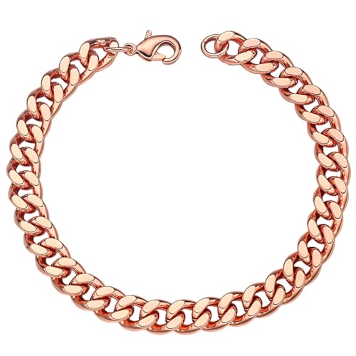 Heavenly Metals Copper Bracelet for Men & Women – 99.9% Pure Copper Cuban Link Chain – 5mm, 7mm, 9mm, 12mm Width – 6.5" to 9" Length – Gift Box Included – USA Brand