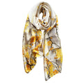 Long Silk Like Scarf Lightweight Satin Scarves Large Sunscreen Shawl Wrap for Women - color: 021.flowers Yellow