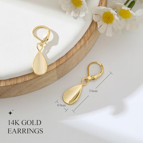 Dangle Earrings For Women, Silver Plated Lightweight Drop Earrings With Sparkling Cubic Zirconia,14K Gold Plated Hypoallergenic Face Shaping Earrings For Wedding Party Daily Office Jewelry Gift - color: Gold-B