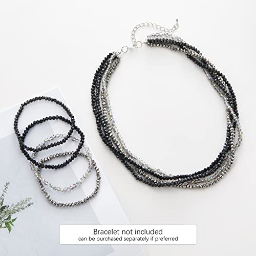 Noessla Beaded Statement Necklaces for Women Layered Chunky Bead Necklace Fashion Costume Jewelry Gifts for Mom - color: 029-Black
