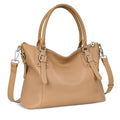 HESHE Genuine Leather Purses and Handbags for Women Tote Shoulder Bag Satchel Purse Top Handle Bags Hobo Crossbody Purse - color: Khaki, size: Large