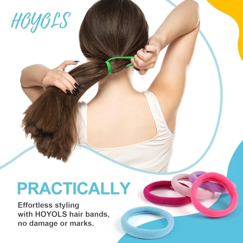 HOYOLS Seamless Hair Band Small Hair Ties Ponytail Holder No Crease Damage 4cm (10 Multi Color Set) - color: Baby Mixed Color