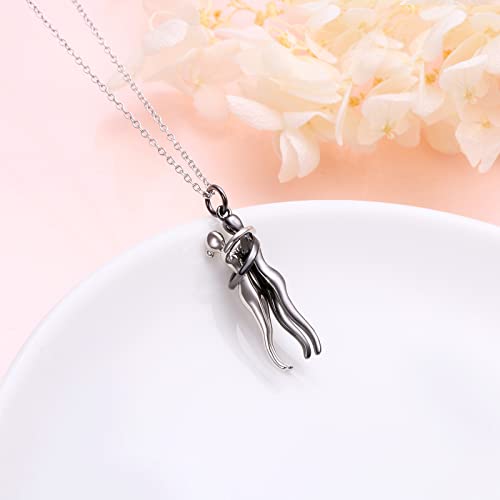 FLYOW S925 Sterling Silver Best Friend Couple Pendant Friendship Sun Moon Lotus Yin Yang Matching Bff Necklace for Women Jewelry - style: Hug