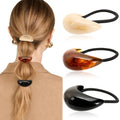 3PCS Hair Ties, Acrylic Hair Ties for Thick Hair, Elegant Durable Geometric Design Hair Cuffs, Hair Accessories Stretchy and Non-Damage Ponytail Holders 3 Style Holiday Gifts Marble Color - color: Acrylic Set