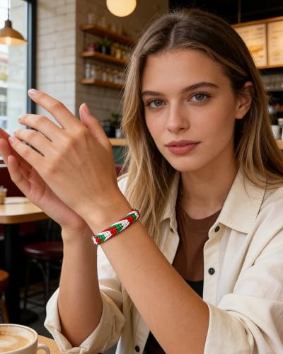 Iran Bracelet for Men Women Country Flag Color Wrist Wrap Bracelet Boho Green White and Red Patriotic String Thread Bracelets Iranian Protection and Lucky Jewelry Accessories - color: A2：iran bracelet