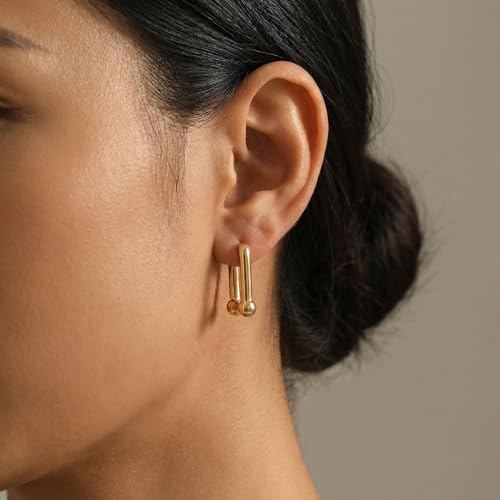 4 Pair Small Gold Hoop Earrings for Women Sensitive Ears - Hypoallergenic 14k Real Gold Plated Hoops Zirconia Cartilage Huggie Earrings Set Helix Piercing Earring Gold Jewelry for Women Gift - color: 1943 Hoop Gold