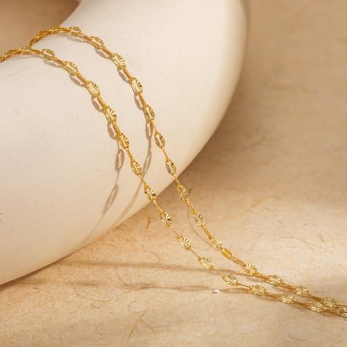 Tewiky Sterling Silver Plated Ankle Bracelets for Women,Dainty Layered Waterproof Anklet for Women Adjustable Sparkly Herringbone Beaded Rope Chain Set Stackable Cute Summer Beach Jewelry Gift - color: gold3