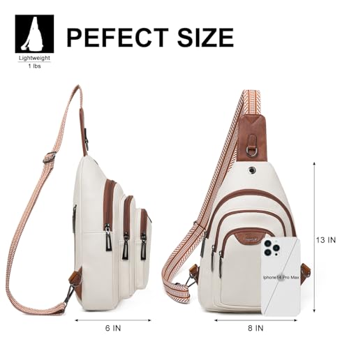 Leresas 10L Crossbody Sling Bag for Women Men Anti Theft Cross Body Fanny Pack Belt Bag Purse Gifts for Women Faux Leather, Beige Brown - color: 10l-beige Brown, size: 10L