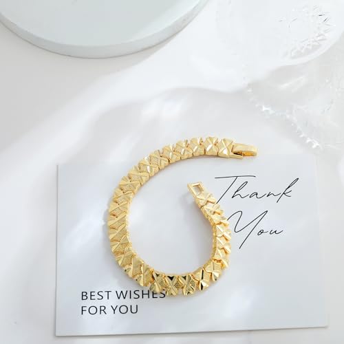 Tennis Mesh Bracelet 14K Gold/Sterling Silver Plated Copper Dainty Adjustable Heart Clover Butterfly Charm Hand Bracelets for Women Brides Stackable Fashion Jewelry Wedding Prom Gift - style: B-GD