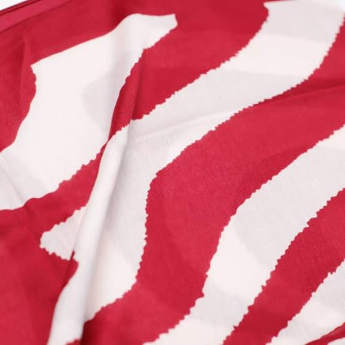 WaJuemy Travel Boho Scarf for Women Casual Lightweight Pashmina Scarves Fashion Multicolor Shawl Wraps with Fringed Beads - color: 50 Red/Beige