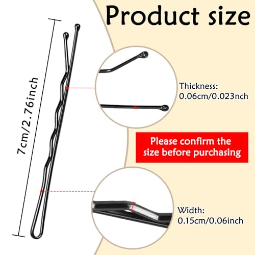 YINGFENG 220pcs Large 2.76-Inch Bobby Pins for Women, Super Grip Black Hair Clips with Box - Reusable Non-Slip Pins for Thick, Long Hair - color: Black（2.76inch）