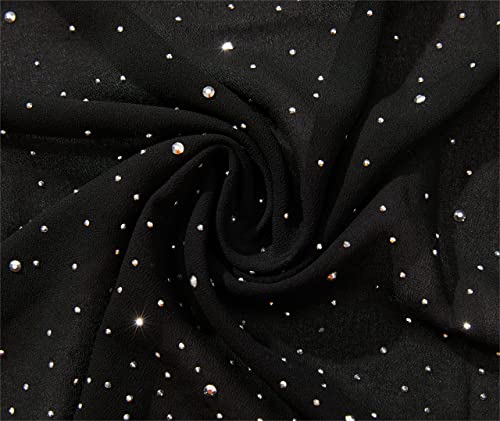 Shawls and Wraps for Evening Dresses Sheer Chiffon Women Elegant Soft Silky Sparkly Wedding Bridal Scarf - color: White C