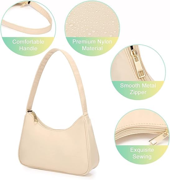 Loiral Small Purse for Women, Retro Classic Tote HandBag Shoulder Bags Clutch Purse - color: Almond