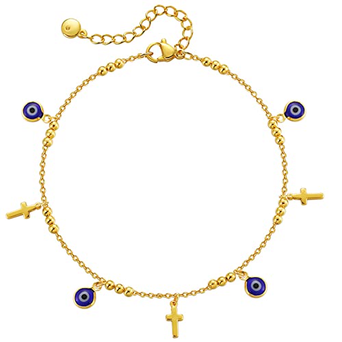 Yumikoo 18k Gold Plated Anklet Ankle Bracelets for Women - style: Evil Eye