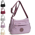Solid Color Fashionable Multi-pocket Zipper Crossbody Bag for Women - Lightweight & Waterproof Shoulder Bag - color: Purple
