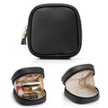 VLANDO Mini Makeup Bag, Small Makeup Bag for Purse with Slip-in Pockets, Portable Travel Toiletry Bag with Zipper, Waterproof Travel Essentials for Women-Black - color: Black