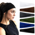 YARIEW 6Pcs Headbands Paisley Bandanas Head Bands Sweat Band Hair Wrap Headwrap Fashion Boho Wide Thick Workout Yoga Elastic Headbands Mens Cooling Running Sports Headband Sweatbands for Women and Men - color: Black, Blue, Brown, White, Grey, Green