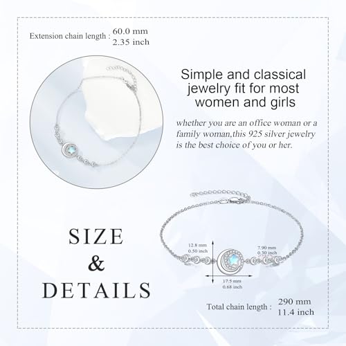YAFEINI Ankle Bracelets for Women Sterling Silver Mermaid Turtle Ladybug Butterfly Moon Star Pineapple Anklet Link Chain Anklets Jewelry Gifts for Women - style: Star moon anklet