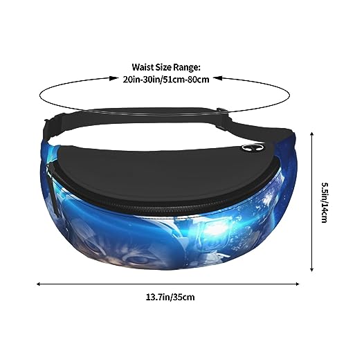 Space Cat Fashion Casual Fanny Pack Waist Bag Men Women Adjustable Belt Waist Bag For Travel Hiking Cycling Running Festival Carnival - color: Black10