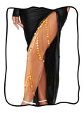 Nicute Boho Sequin Leg Chain Gold Layered Body Chain Tassel Rave Party Thigh Chain Body Accessories for Women