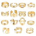 FAXHION 25 PCS Gold Stackable Rings Set for Women, Simple Twist Knuckle Finger Ring Trendy, Dainty Stacking Statement Thumb Rings Pack Jewelry Gift - color: Gold-Chunky