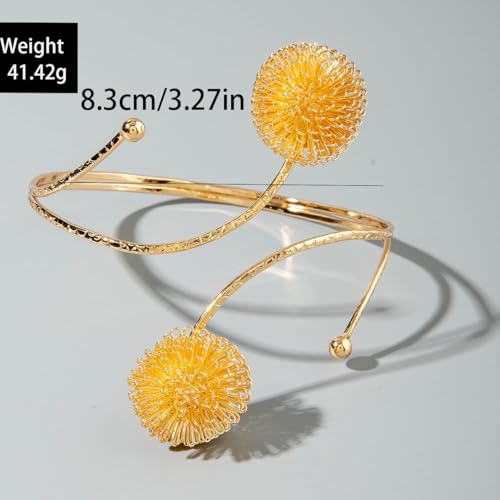 Golden Metal Starfish Seashell Upper Arm Bracelet Flower Charm Bohemia Bracelets for Women Beach Wedding Adjustable Open Cuff Bangle Coil Swirl Armband Party Jewelry - color: Style 06