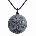 Obsidian Tree of Life Necklaces Orgonite Healing Crystal Stone Pendant Necklace for Spiritual Healing and Meditation Energy Talisman Sacred for Men Women - color: Black Obsidian