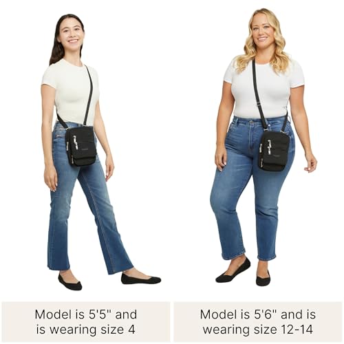 Baggallini Journey Crossbody Bags for Women 9x6 Small Lightweight Travel Handbag W/RFID - color: Black Quilt