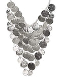 Arsimus Belly Dance Gypsy Coin Necklace - color: Silver