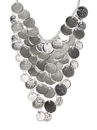 Arsimus Belly Dance Gypsy Coin Necklace - color: Silver