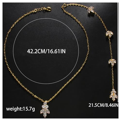 Simple Crystal Flower Back Chain Body Jewelry for Women Sexy Rhinestone Body Chain Necklace Bridal Wedding Backdrop Jewelry for Backless Dress - color: Gold