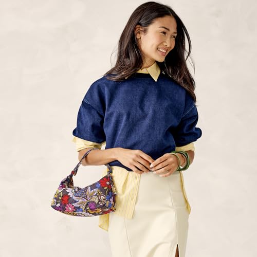 Vera Bradley Women's Premium Cotton Roxbury Crescent Shoulder Bag - color: Colorful Bouquet
