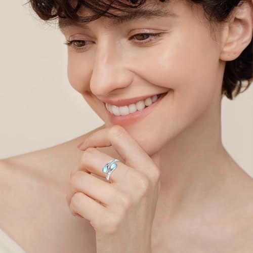 Moonstone Ring for Women 925 Sterling Silver Adjustable Open Ring Boho Statement Jewelry Gift for Her - style: Vintage Floral Open Ring