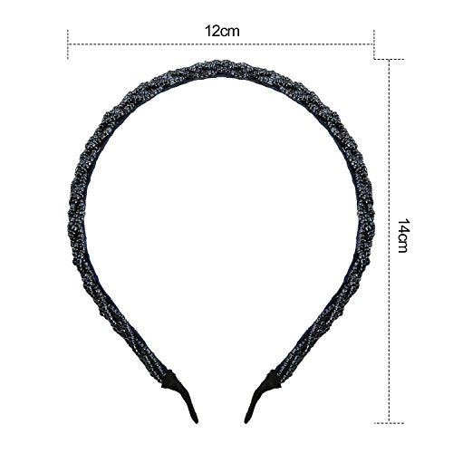 MTLEE 6 Pieces Beaded Headbands for Women Sparkly Crystal Beaded Hair Hoop Hairbands Multiple Color Hair Accessories Head Bands Christmas Gift(Classic Colors) - color: Classic Colors