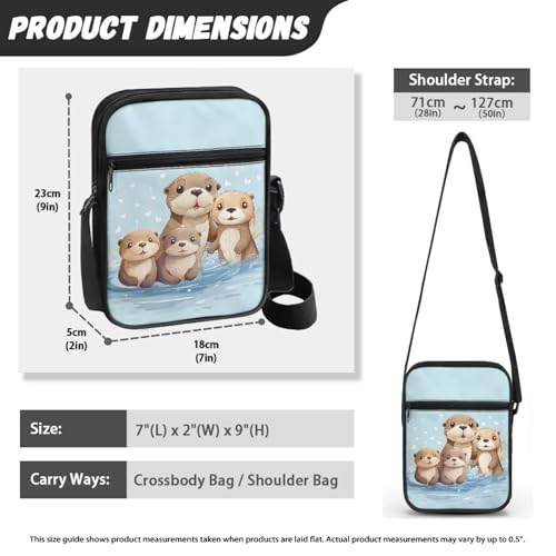 Womens Crossbody Bag Cell Phone Purse Wallet Small Shoulder Handbag for Workout Travel Gym - color: Cute Otter