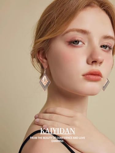 Silver/Gold Boho Dangle Statement Earrings for Women Trendy,Handmade Vintage Dainty Cute Long Drop Summer Earrings,fashion Accessories Jewelry Gifts - color: A10 Diamond Shaped Brown