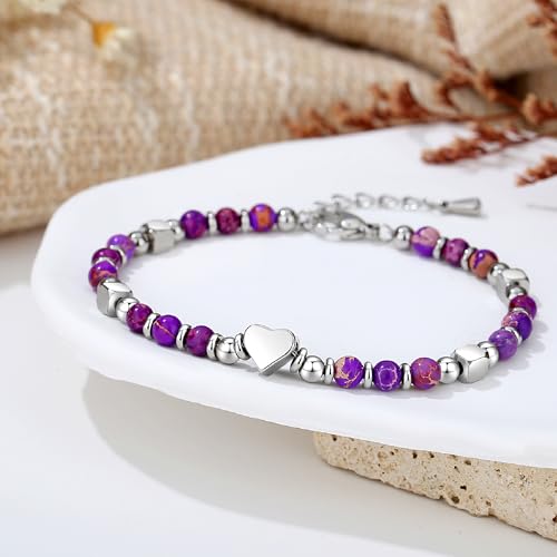 TONY & SANDY Tiny Beaded Bracelets for Women, Sometimes You Forget You're Awesome Gift, Unique Gifts for Women, Mom, Daughter, Wife, Coworker, Best Friend, Bestie, Granddaughter - style: Imperial Jasper